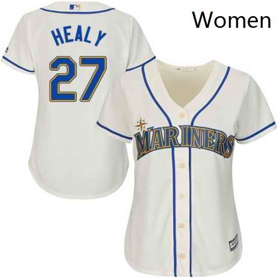 Womens Majestic Seattle Mariners 27 Ryon Healy Replica Cream Alternate Cool Base MLB Jersey
